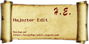 Hajszter Edit névjegykártya